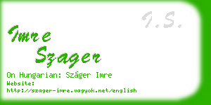 imre szager business card