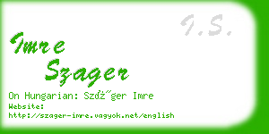 imre szager business card